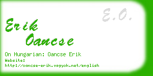 erik oancse business card